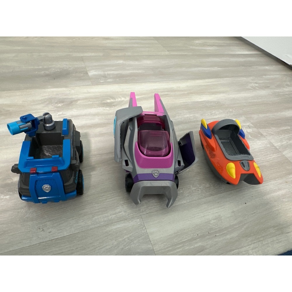 Paw Patrol Chase Skye Zuma Transforming Vehicles Toy Car Boat Lot